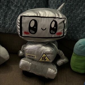 LankyBot Silver Plush Robot Toy